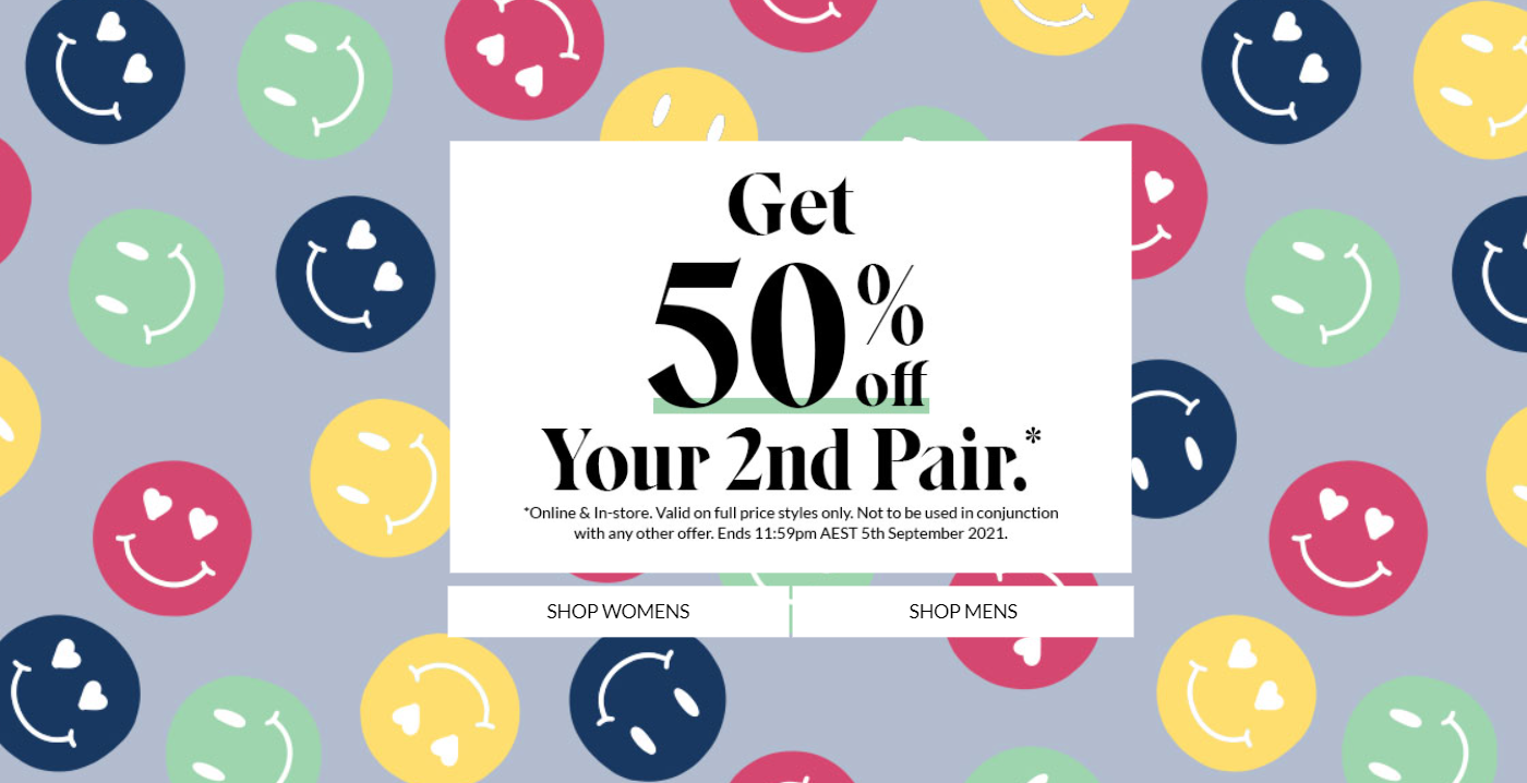 Get 50% OFF on your second pair at Hush puppies