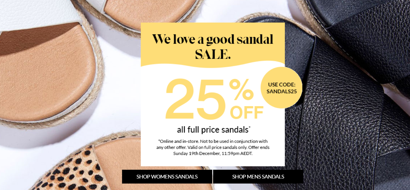 Hush Puppies extra 25% OFF on all full price sandals with promo code