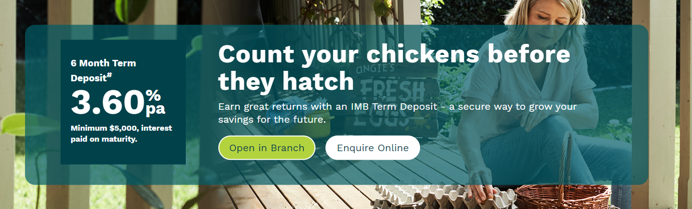 Get 3.60% p.a on 6 month Term deposit with min. $5000