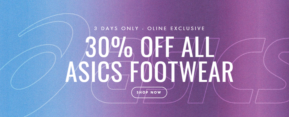 Insport 3-Day sale - 30% OFF all ASICS footwear, Free shipping $120+