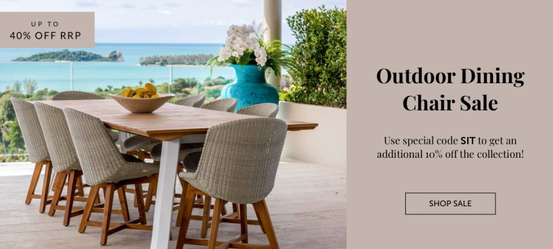 Up to 40% OFF for Outdoor Dining Chair Sale plus additional 10% OFF with coupon