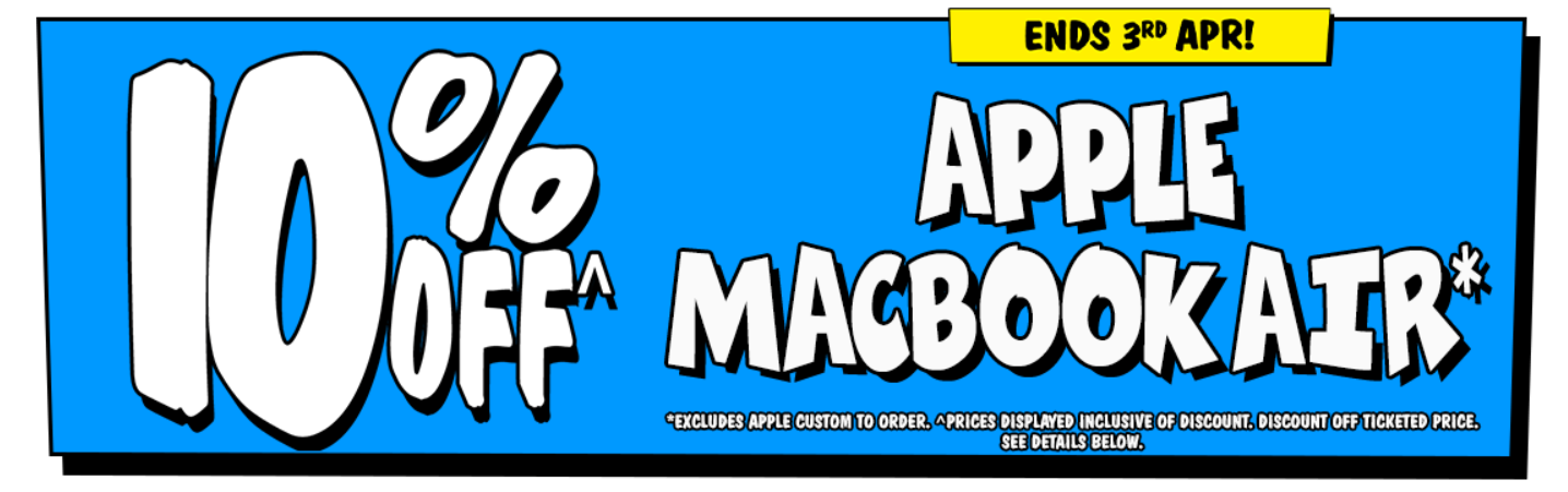JB Hi-Fi 10% OFF on Apple Macbook Air laptops