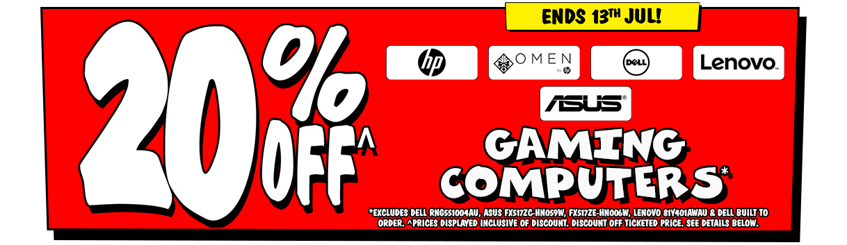 20% OFF gaming computers from HP, DELL, Lenovo, ASUS