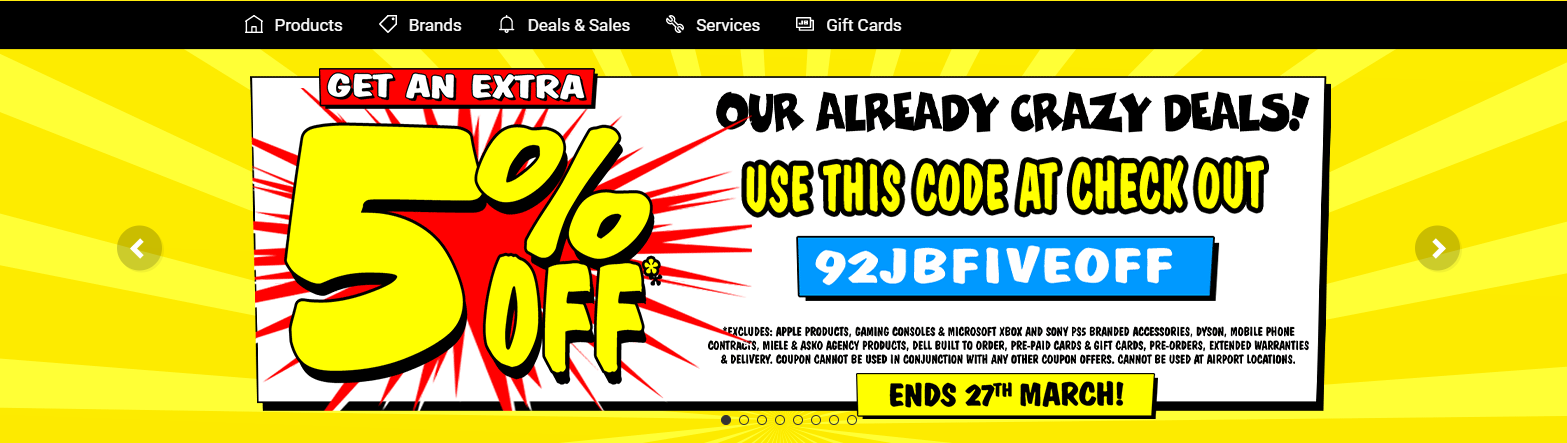 JB Hi-Fi extra 5% OFF on already crazy deals with coupon