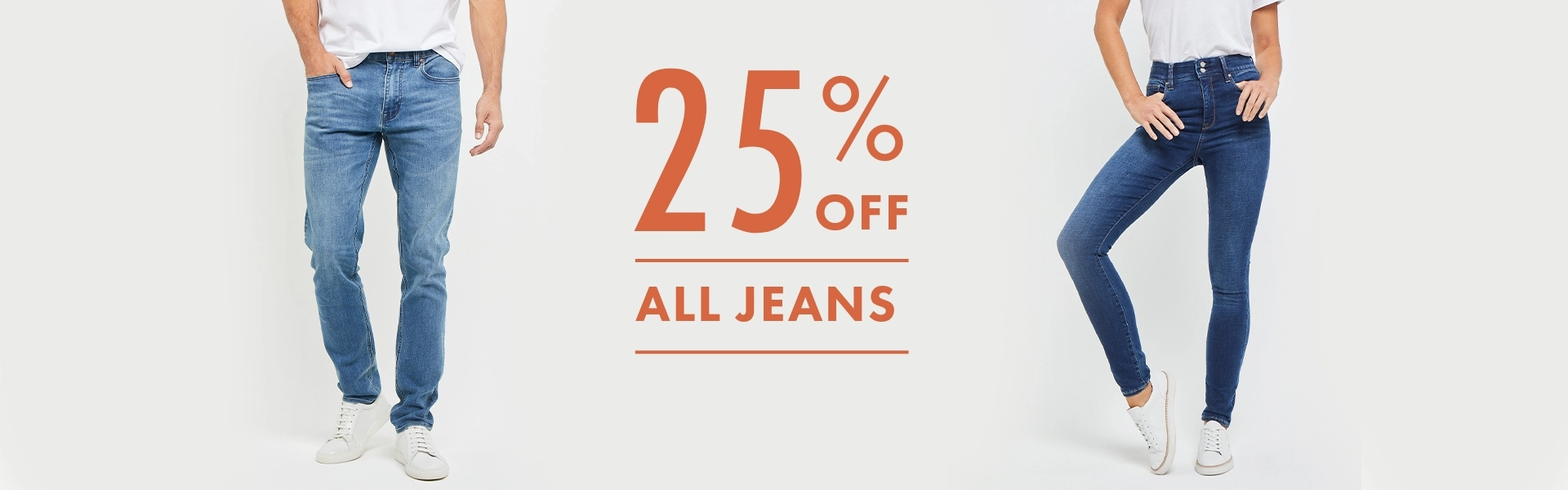 25% OFF all jeans for men & women @ Jeanswest, free delivery $75+