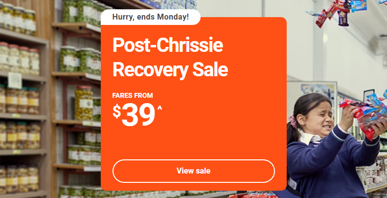 Jetstar Post-Chrissie Recovery Sale fares from $39