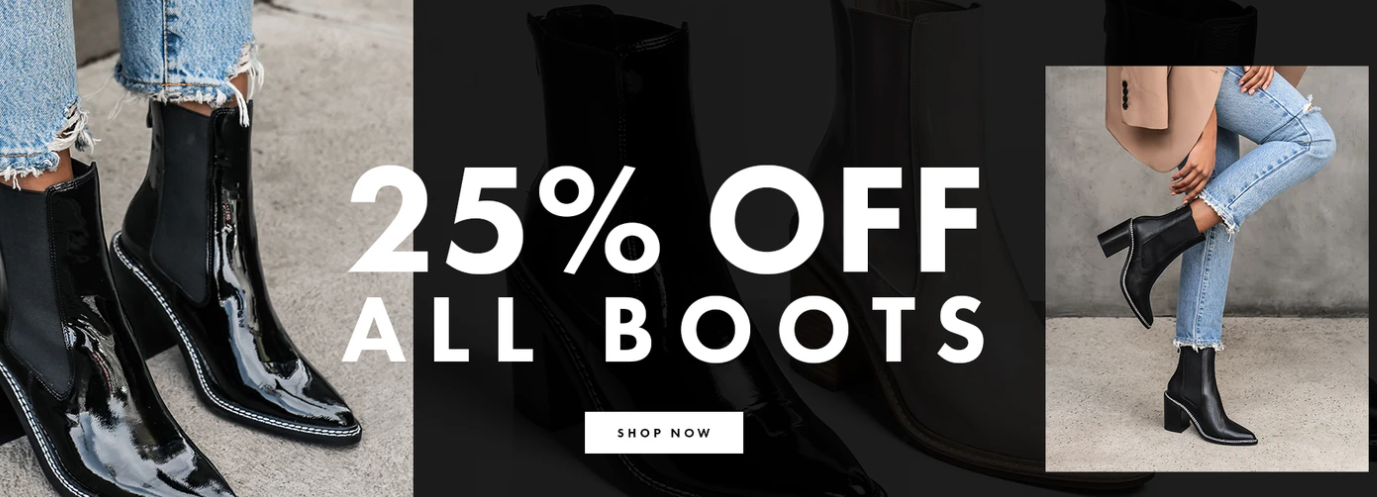 25% OFF on all boots