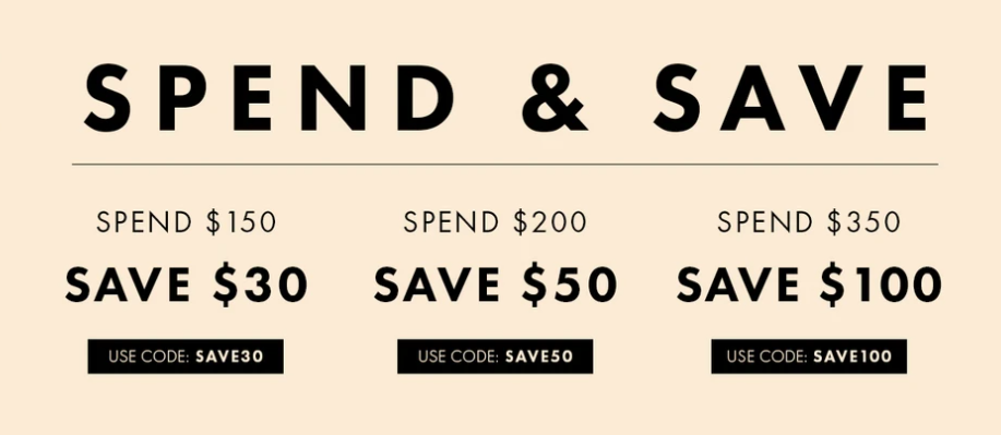 Spend and Save Up to $100 OFF with discount codes