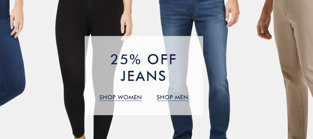 Save 25% OFF on knits & jeans
