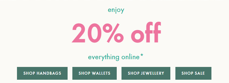 20% OFF on everything at Kate Spade