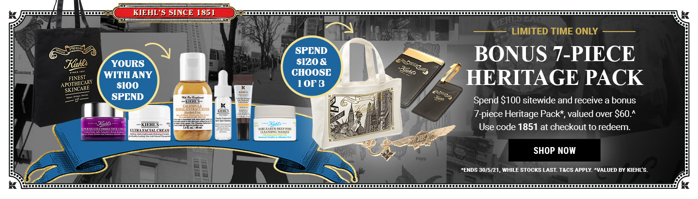 Enjoy a 7-piece Heritage Pack with min. spend $100