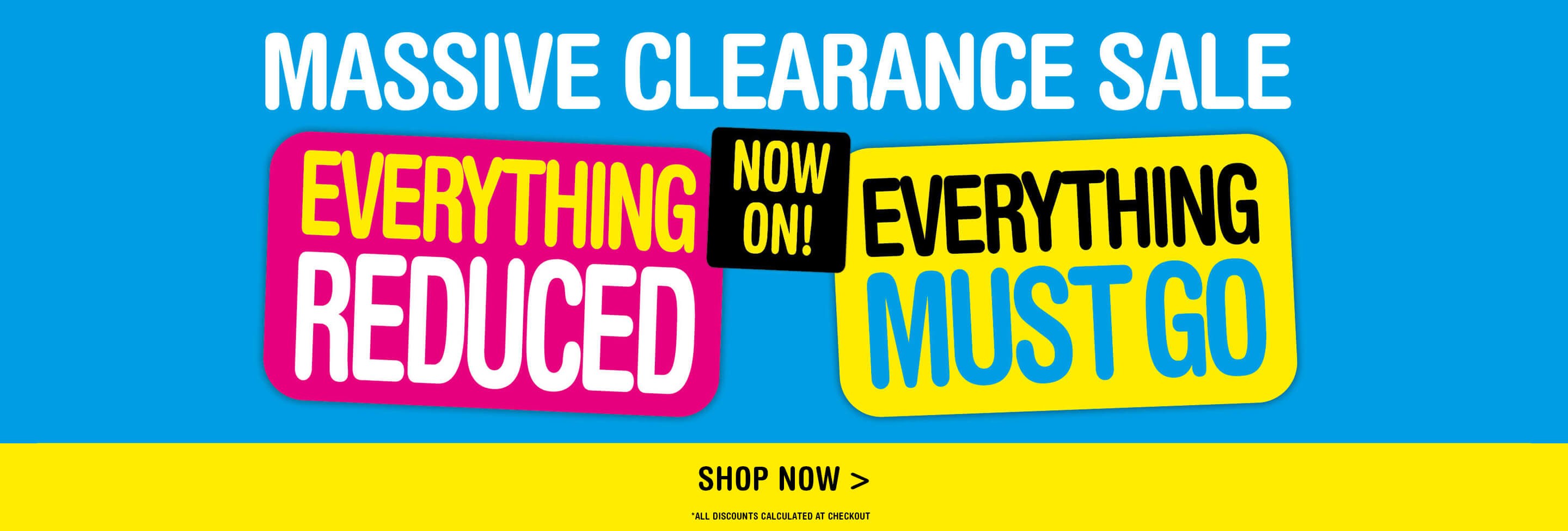 Save up to 50% OFF on Massive clearance sale