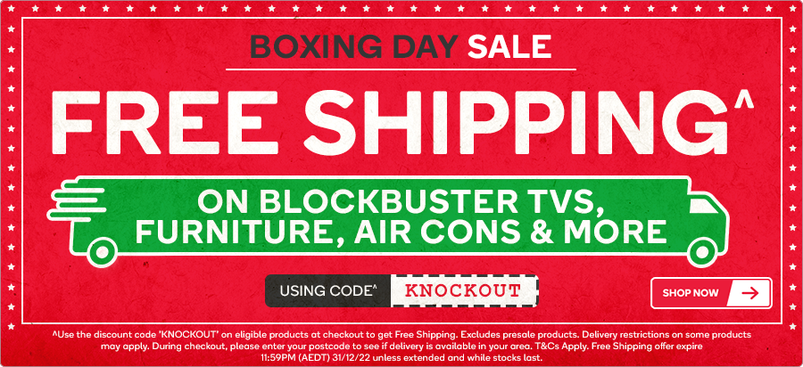 Kogan Boxing Day deal: Free shipping on tvs, furniture, air conditioners, laptops, with coupon