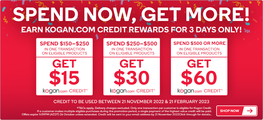 Kogan Rewards - Spend & get up to $60 credit on electronics, fashion, toys &more plus free shipping
