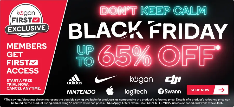 Kogan Black Friday Early Access: Up to 65% OFF on electronics, fashion, sports, beauty[members]