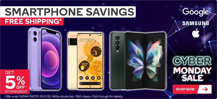 Up to 70% OFF + Bonus 5% OFF on Smartphones + free delivery @ Kogan Cyber Monday sale