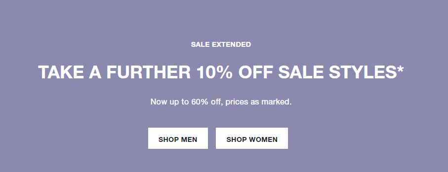 Take a further 10% off sale styles