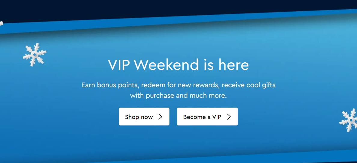Lego VIP Weekend - Earn 2X VIP points on purchases, gifts and rewards