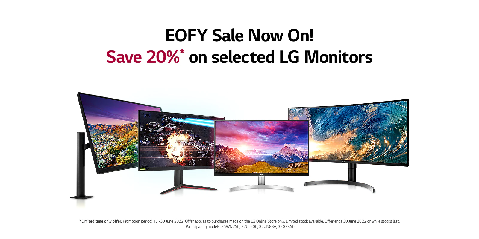 20% Off on selected LG Monitors from the LG Online Store