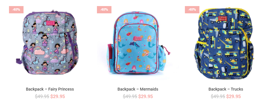 Up to 75% OFF on school backpacks, bottles, coolers & more at Little Nation