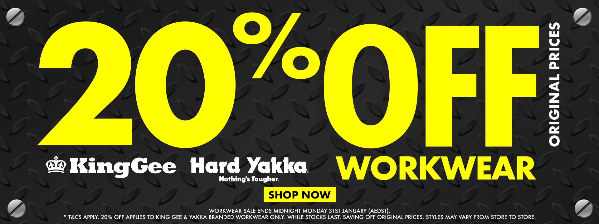 Lowes 20% OFF King Gee & Hard Yakka workwear. Save on clothing & footwear