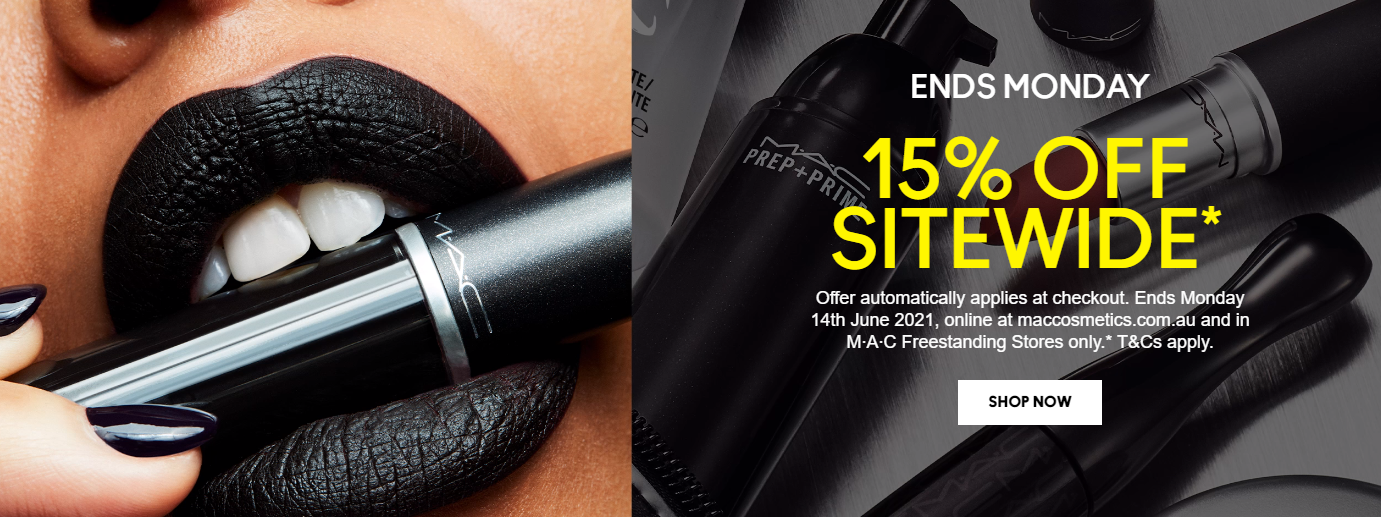 15% OFF sitewide at MAC Cosmetics