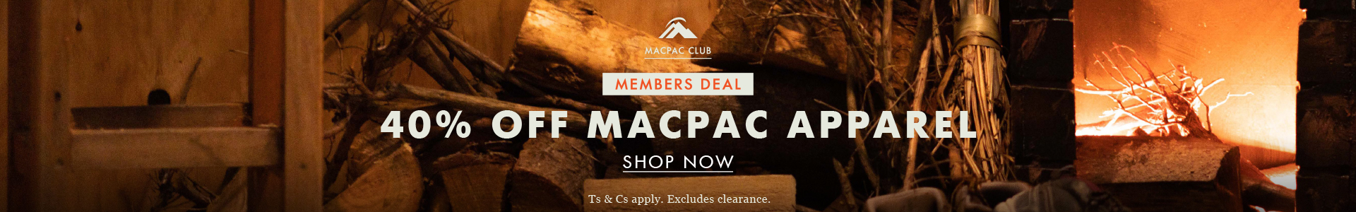 40% OFF Macpac apparel for members