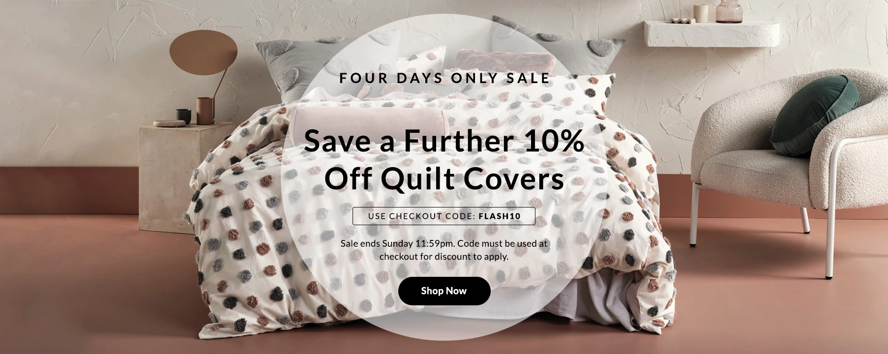 Take a further 10% OFF on quilt covers with this Manchester Warehouse promo code