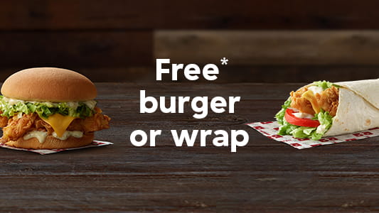 FREE Burger or Wrap with min. spend $30 on Red Rooster orders via Menulog