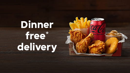 Get free dinner delivery on your Red Rooster via Menulog
