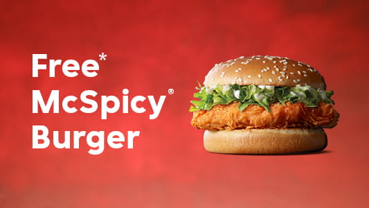 Free McSpicy burger on McDonalds orders over $30 via Menulog