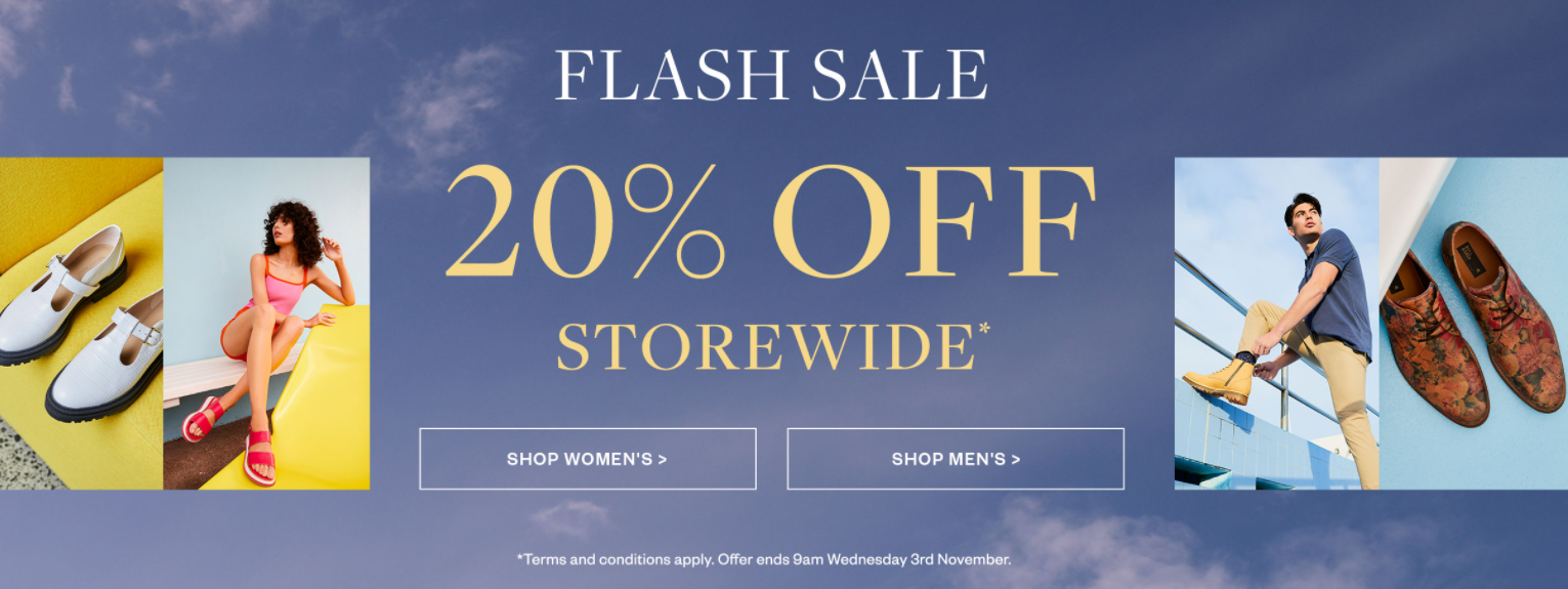 Flash sale 20% OFF storewide