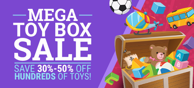 Save 30-50% OFF on Mega Toy box sale