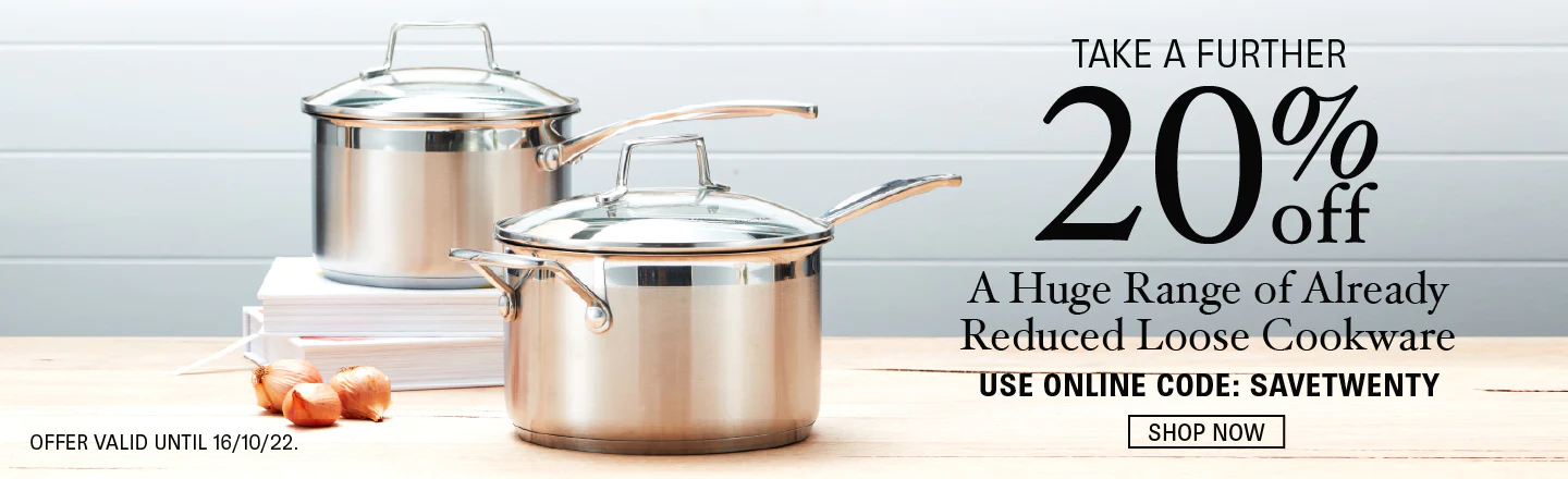 Take a further 20% OFF a huge range of already reduced loose cookware with coupon at Minimax