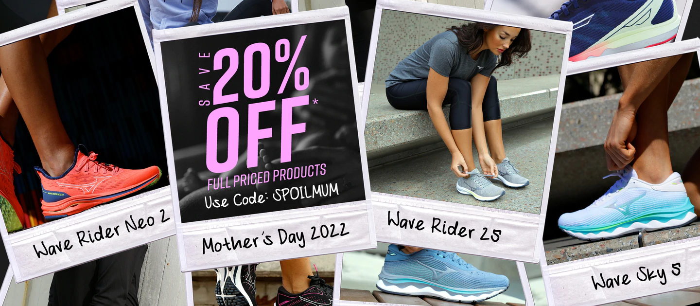 Mizuno Mother's Day sale extra 20% OFF on full price items with promo code
