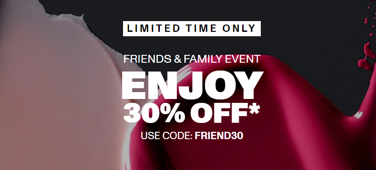 Morphe Friends & Family event extra 30% OFF on your order with promo code
