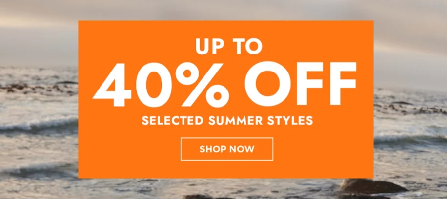 Up to 40% OFF Summer styles + extra 10% OFF $60+ @ Mountain Warehouse[Stacking code]