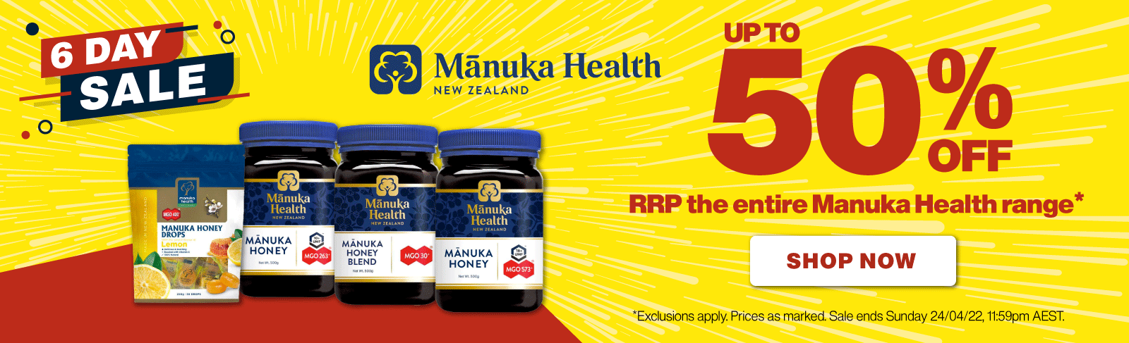 Mr Vitamins up to 50% OFF on big brands like Manuka Health range, Go Healthy