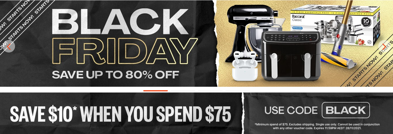 MyDeal Black Friday up to 80% OFF + extra $10 OFF $75 with promo code