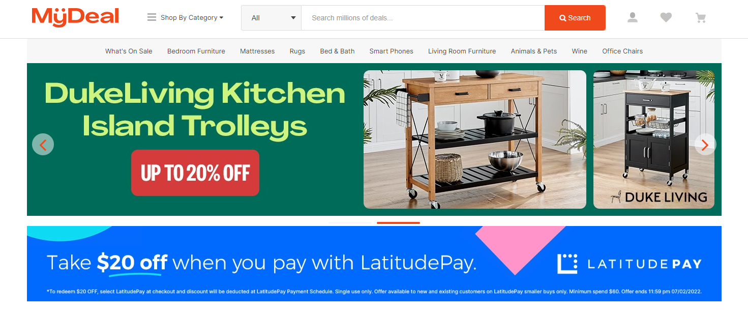 MyDeal Valentine's Day sale $20 OFF $60+ using LatitudePay. Save on gifts, electronics, & more