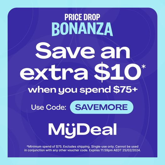 MyDeal Price Bonanza - Extra $10 OFF $75+ on all vegan products