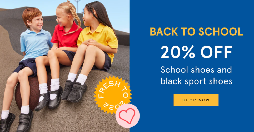 Myer 20% OFF school shoes and black sport shoes