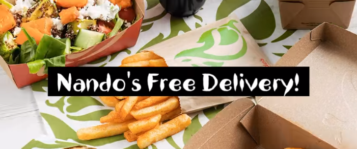 Nando's Free delivery on online orders via app or website