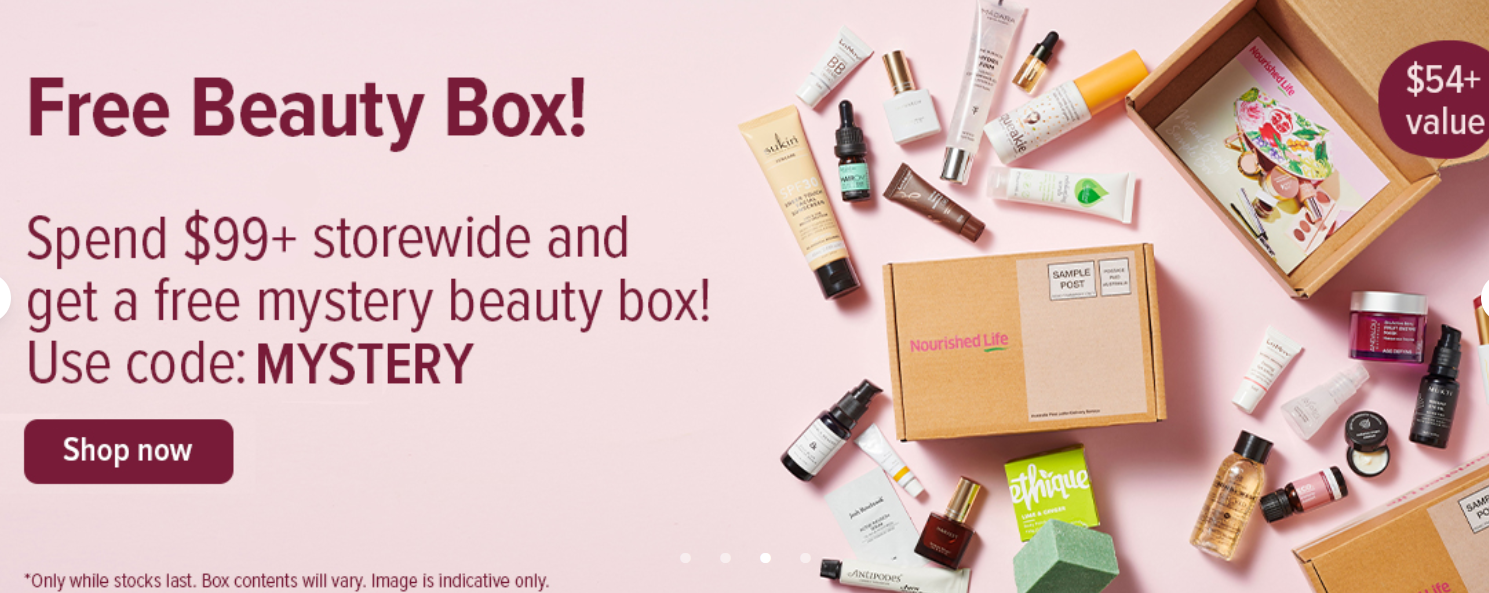 Get Free Beauty Box when you spend $99