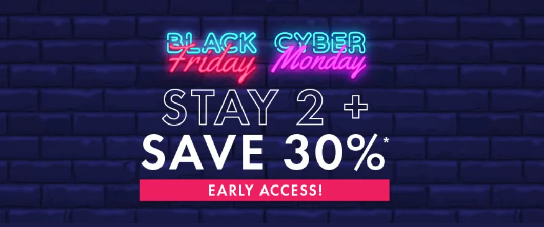 Oaks hotels Black Friday & Cyber Monday event - 30% OFF when you stay 2+ nights