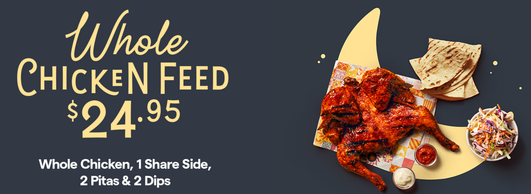 Get Whole Chicken Feed $24.95 at Oporto