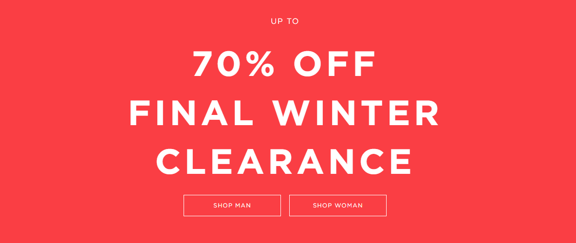 Up to 70% OFF on Final Winter Clearance sale at Oxford Shop