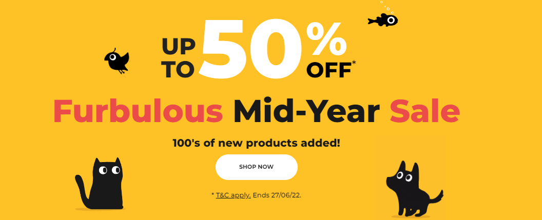 Petbarn Up to 50% OFF Furbulous Mid-Year sale