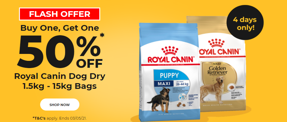 Buy one Get on 50% OFF on Royal Canin dog dry bags