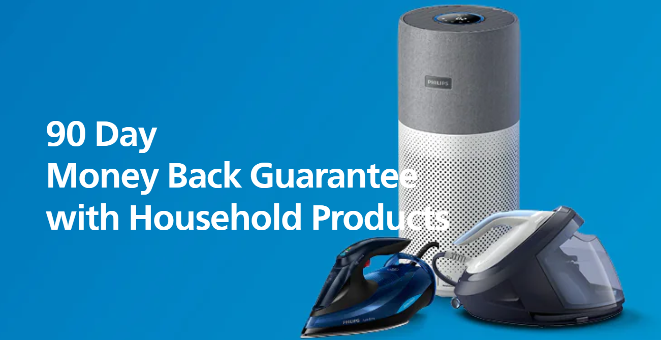 Philips get 90 Day Money Back Guarantee with Household Products